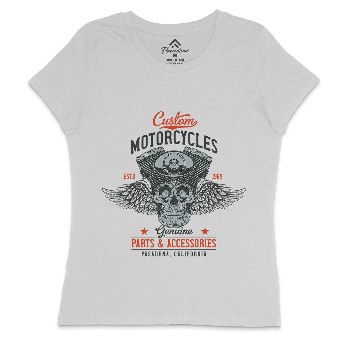 Custom Engine Womens Crew Neck T-Shirt Motorcycles D923