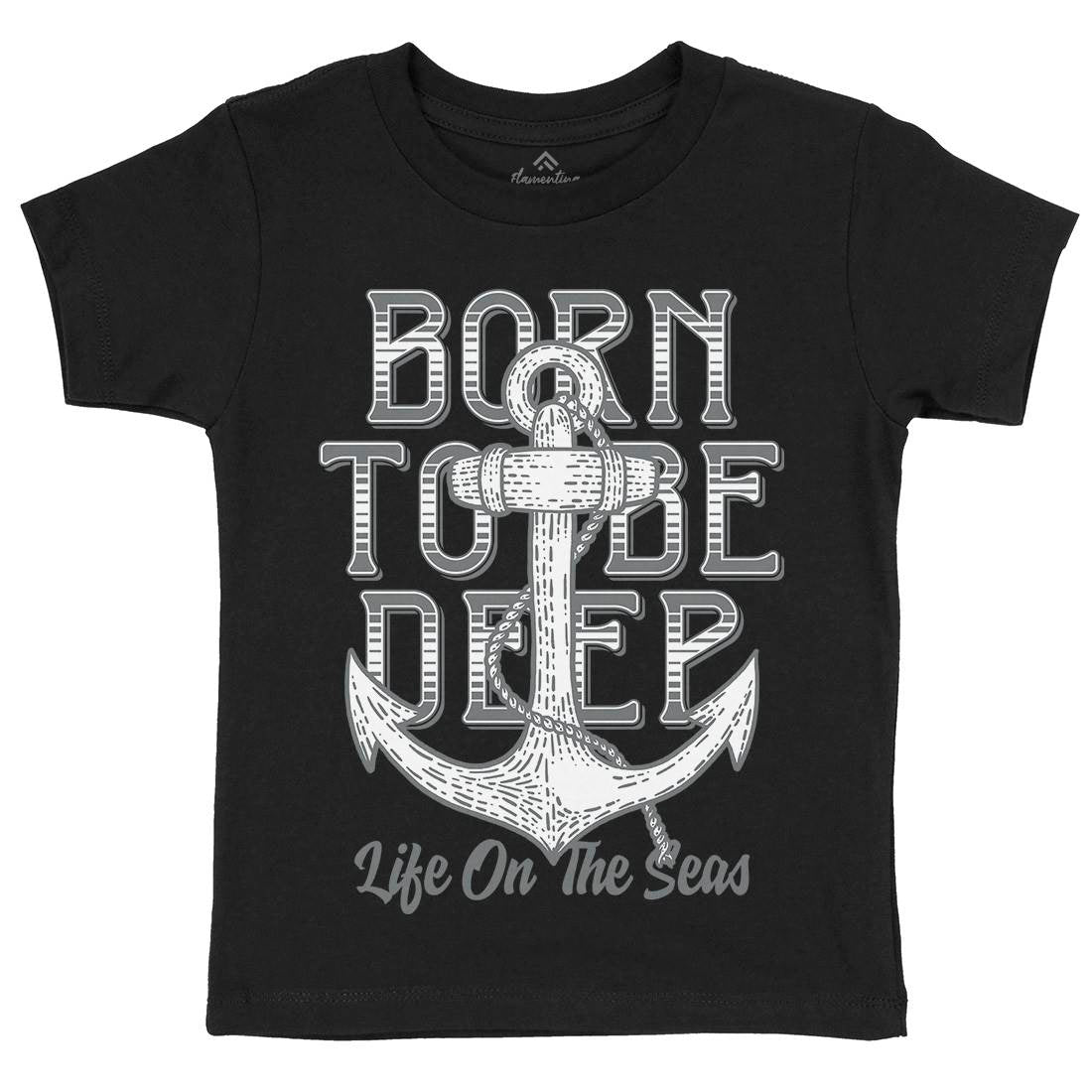 Deep Sea Kids Crew Neck T-Shirt Navy D924