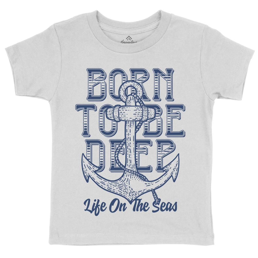 Deep Sea Kids Organic Crew Neck T-Shirt Navy D924