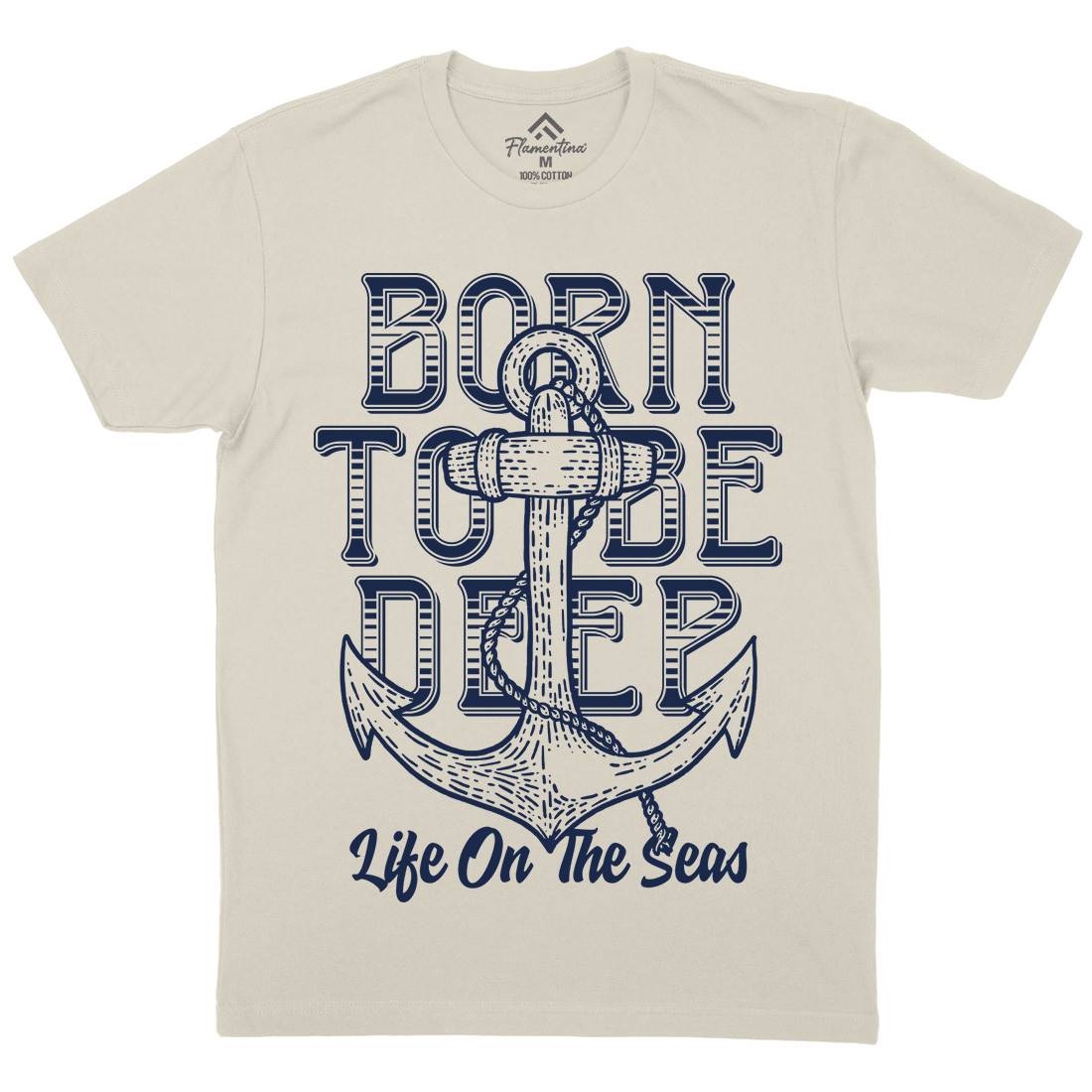 Deep Sea Mens Organic Crew Neck T-Shirt Navy D924
