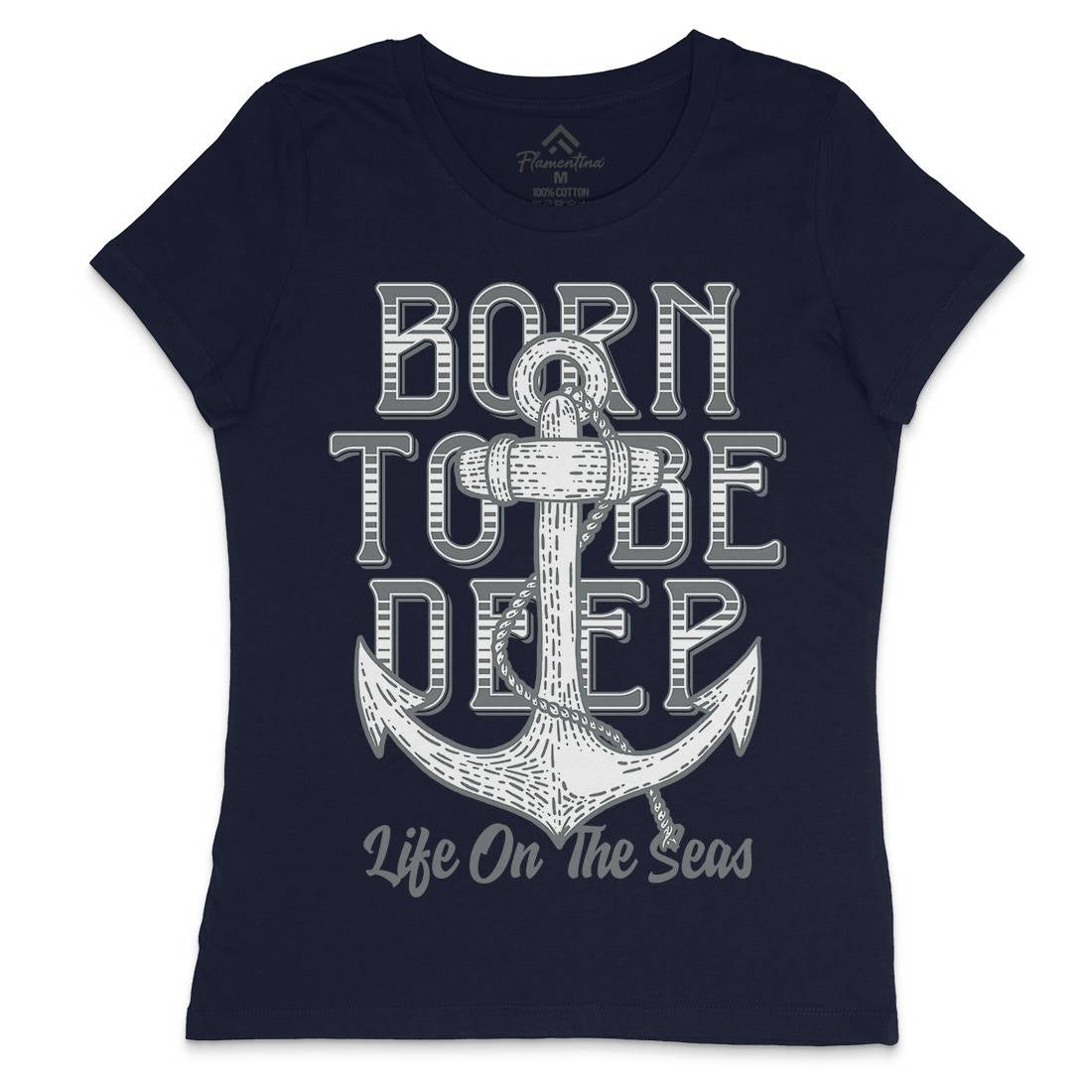 Deep Sea Womens Crew Neck T-Shirt Navy D924