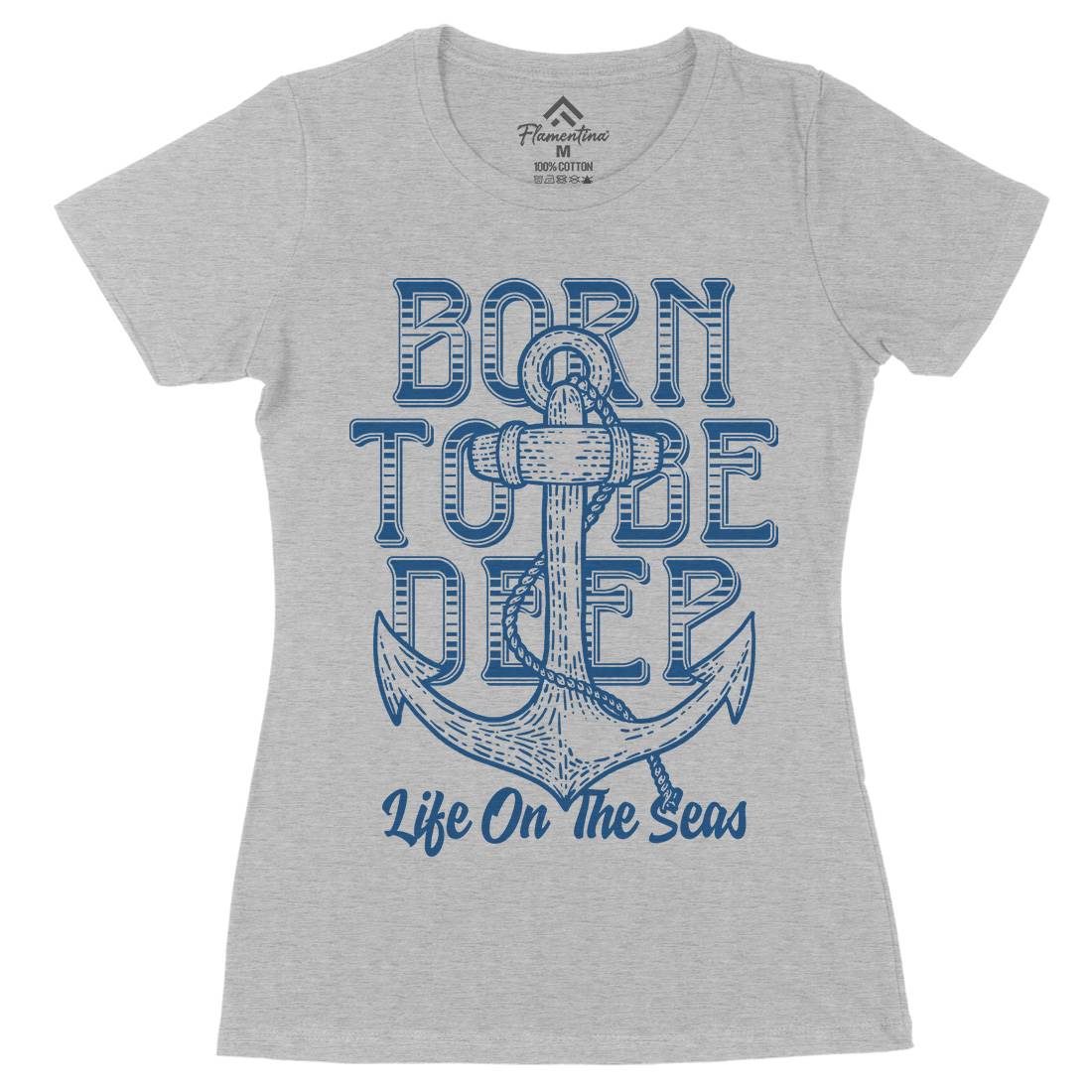 Deep Sea Womens Organic Crew Neck T-Shirt Navy D924
