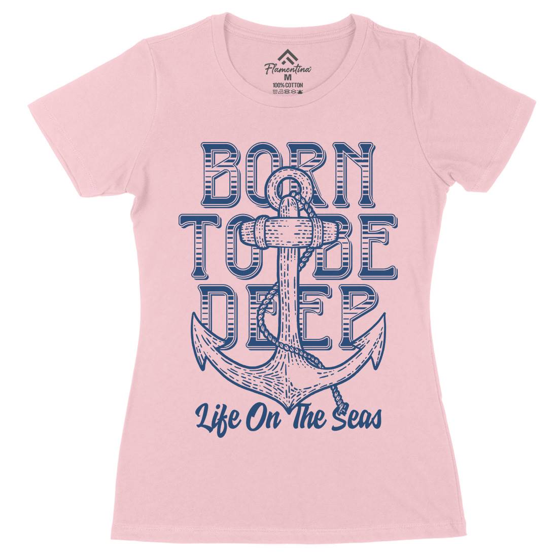 Deep Sea Womens Organic Crew Neck T-Shirt Navy D924