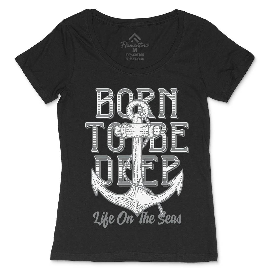 Deep Sea Womens Scoop Neck T-Shirt Navy D924