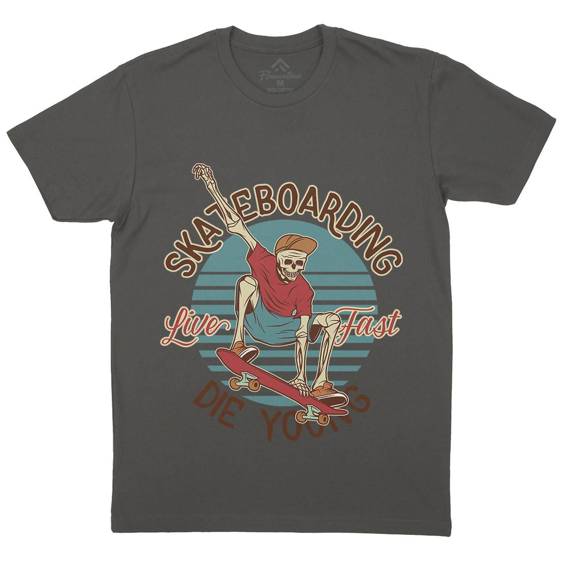 Die Young Mens Organic Crew Neck T-Shirt Skate D925