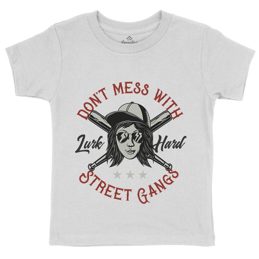 Don&#39;t Mess Street Gangs Kids Crew Neck T-Shirt Retro D926