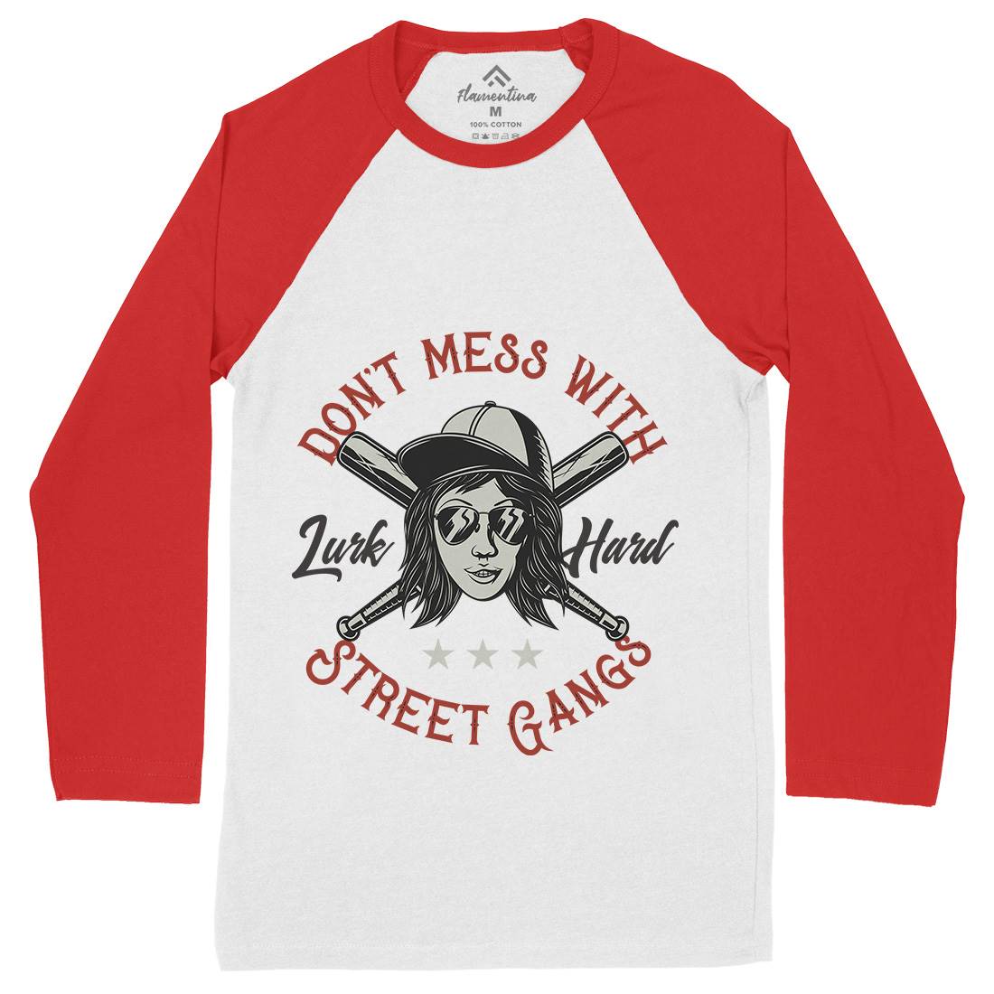 Don&#39;t Mess Street Gangs Mens Long Sleeve Baseball T-Shirt Retro D926