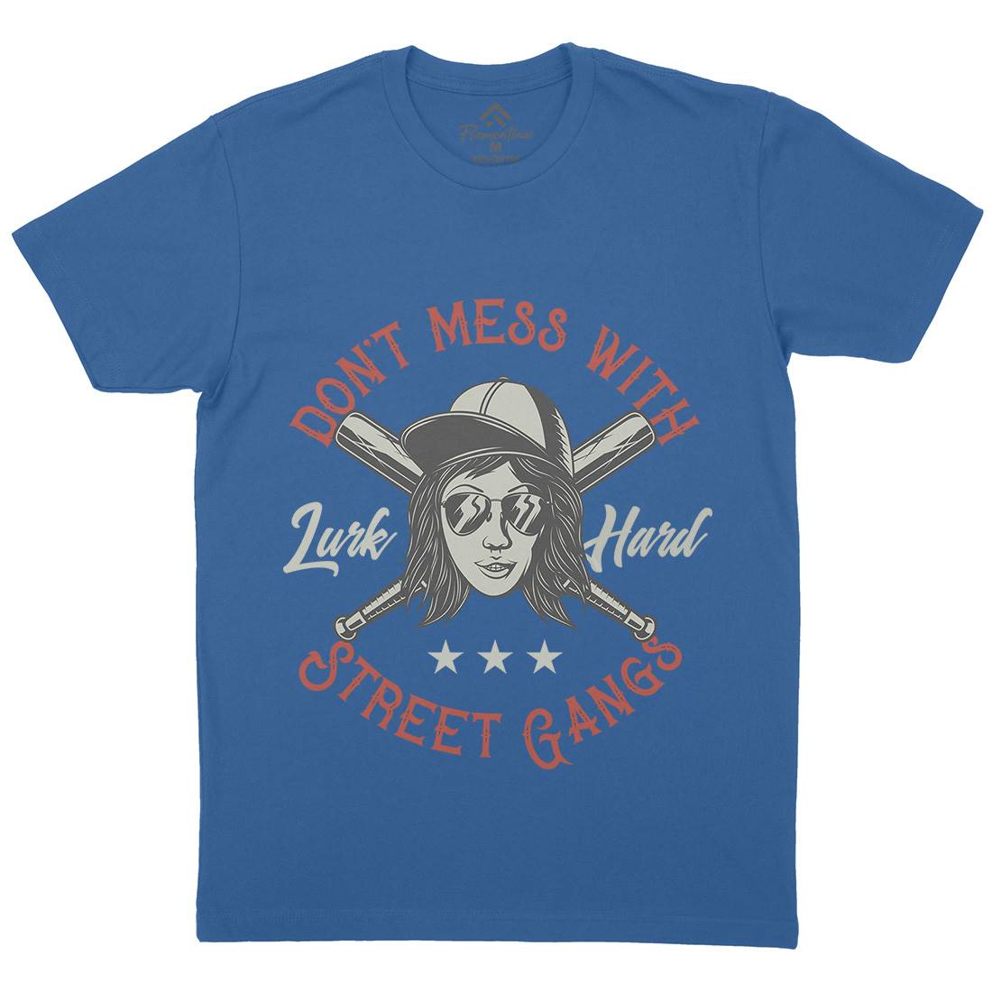 Don&#39;t Mess Street Gangs Mens Organic Crew Neck T-Shirt Retro D926