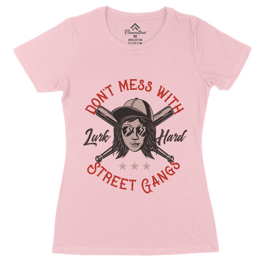 Don&#39;t Mess Street Gangs Womens Organic Crew Neck T-Shirt Retro D926