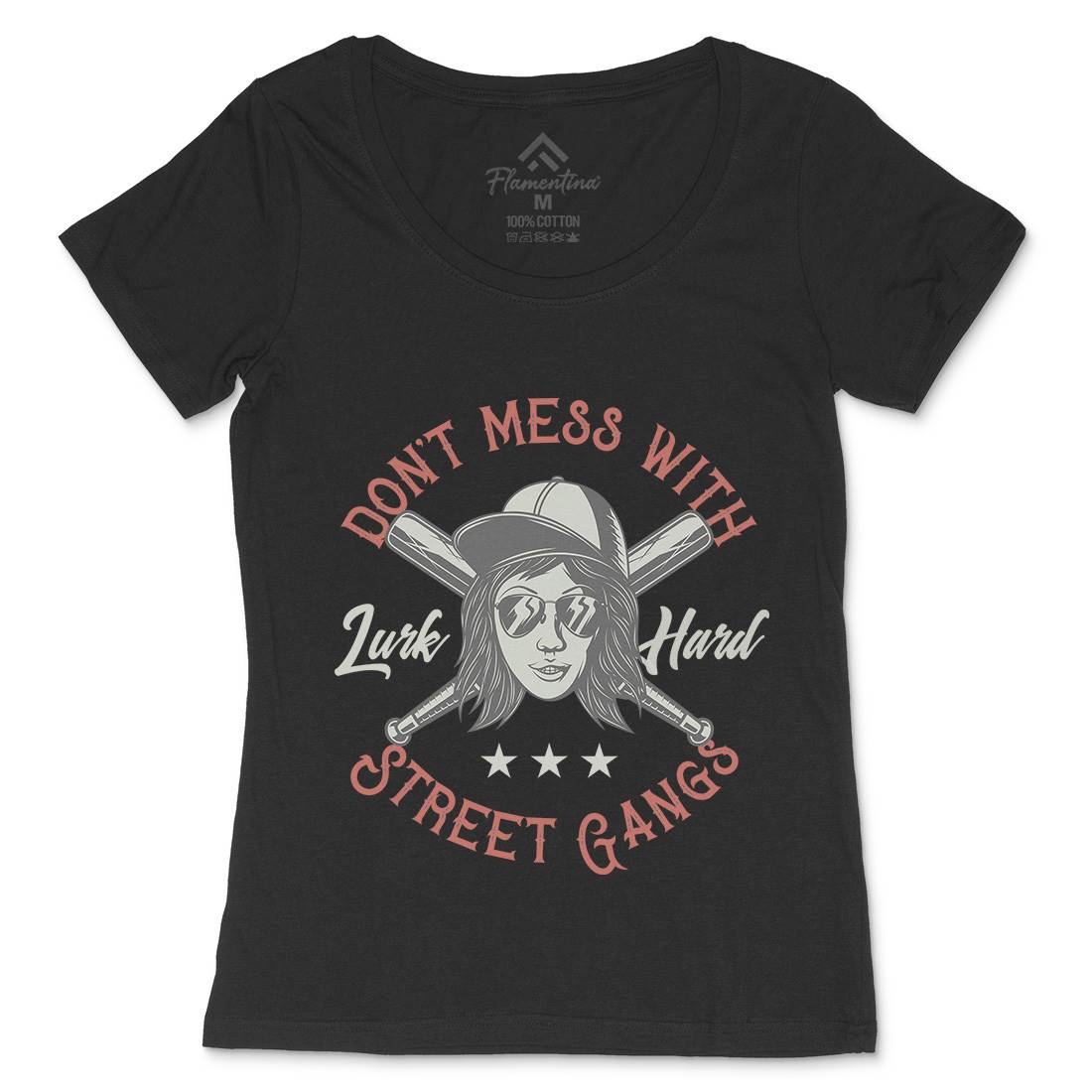 Don&#39;t Mess Street Gangs Womens Scoop Neck T-Shirt Retro D926