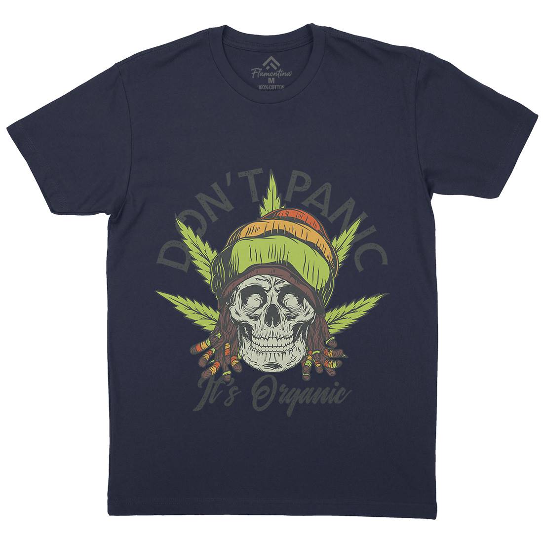 Don&#39;t Panic Mens Organic Crew Neck T-Shirt Drugs D927