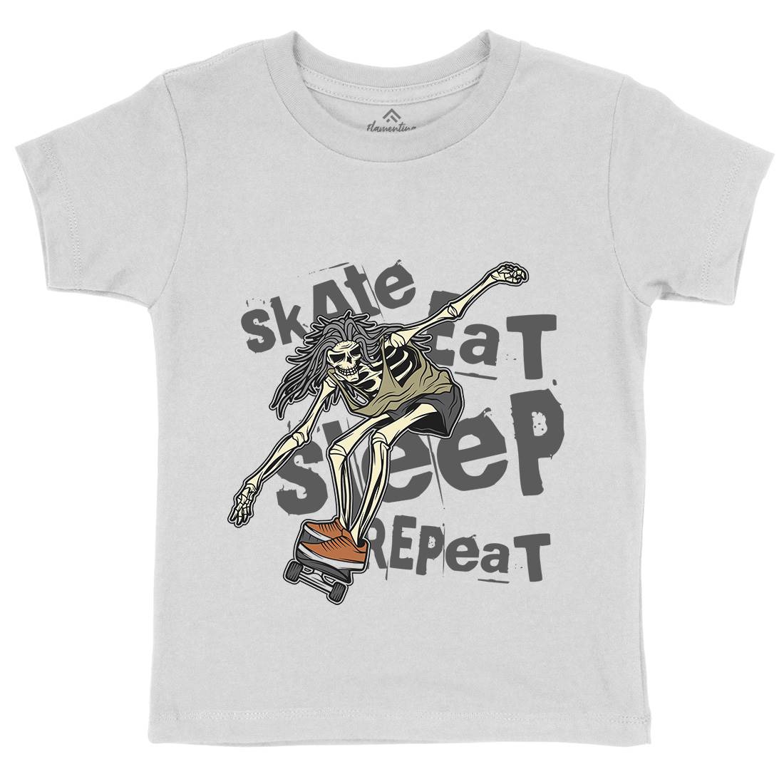 Skeleton Kids Organic Crew Neck T-Shirt Skate D930