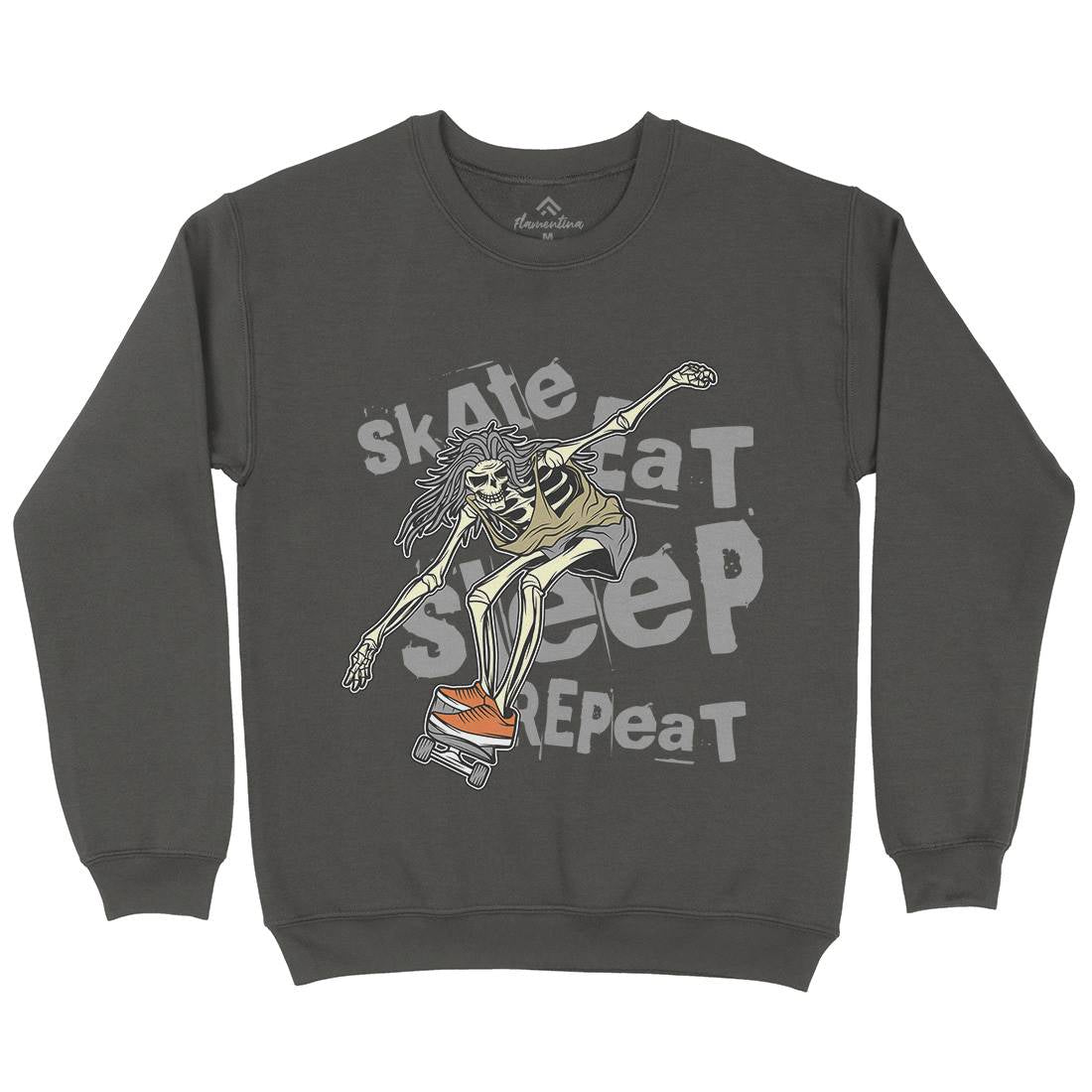 Skeleton Kids Crew Neck Sweatshirt Skate D930