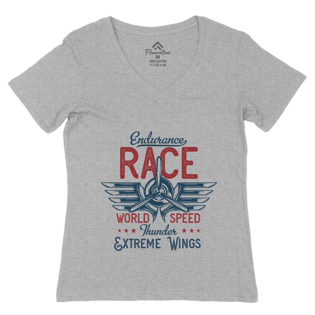 Endurance Race Womens Organic V-Neck T-Shirt Vehicles D931