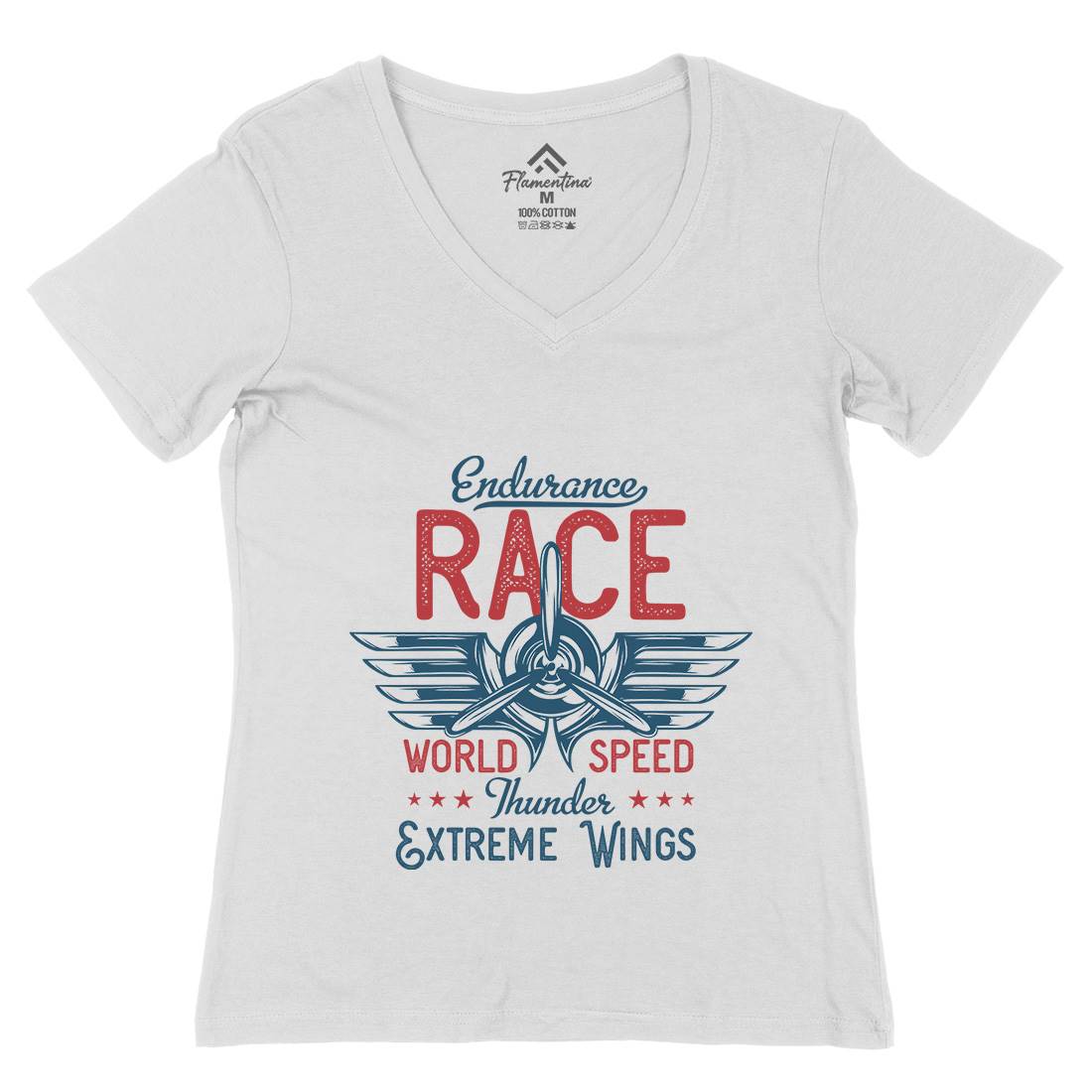 Endurance Race Womens Organic V-Neck T-Shirt Vehicles D931