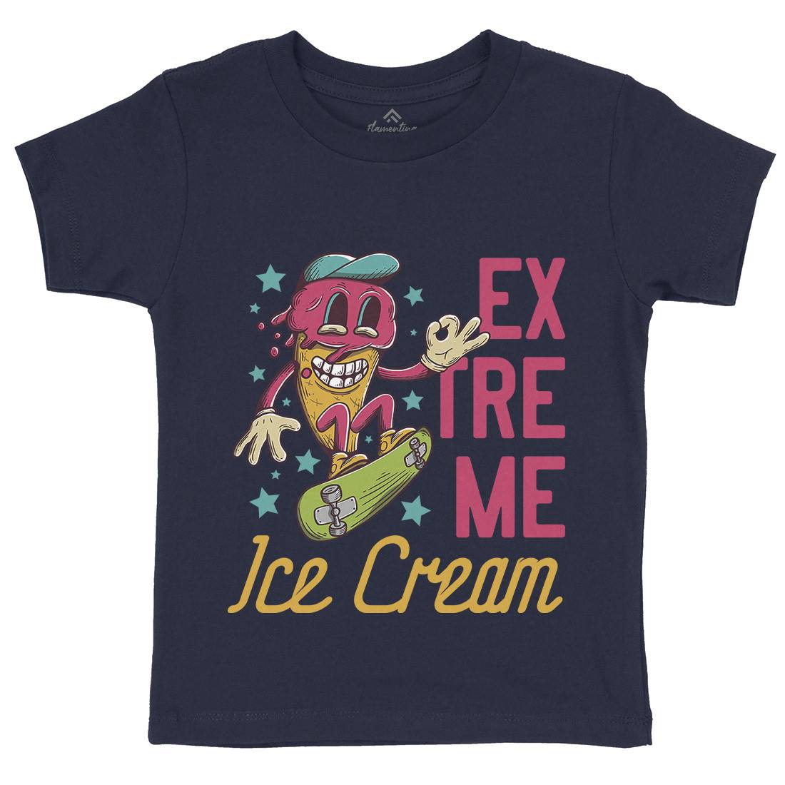 Extreme Ice Cream Kids Organic Crew Neck T-Shirt Food D932