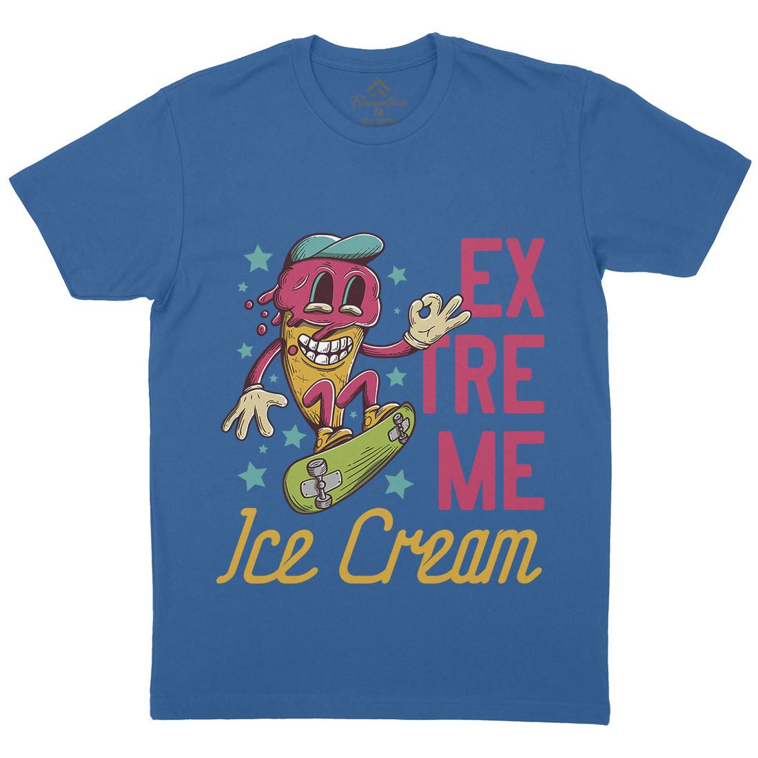 Extreme Ice Cream Mens Organic Crew Neck T-Shirt Food D932