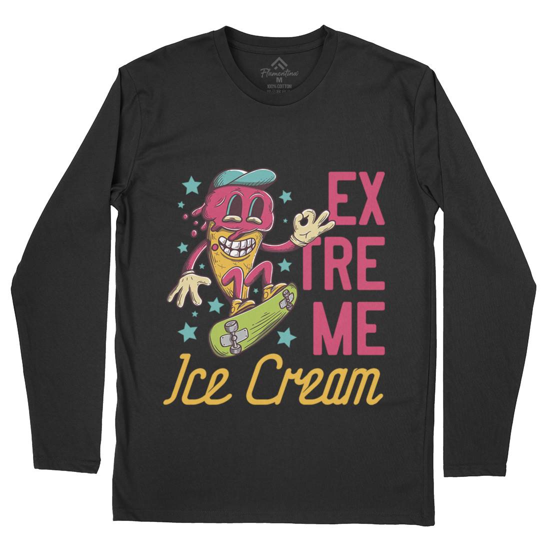 Extreme Ice Cream Mens Long Sleeve T-Shirt Food D932