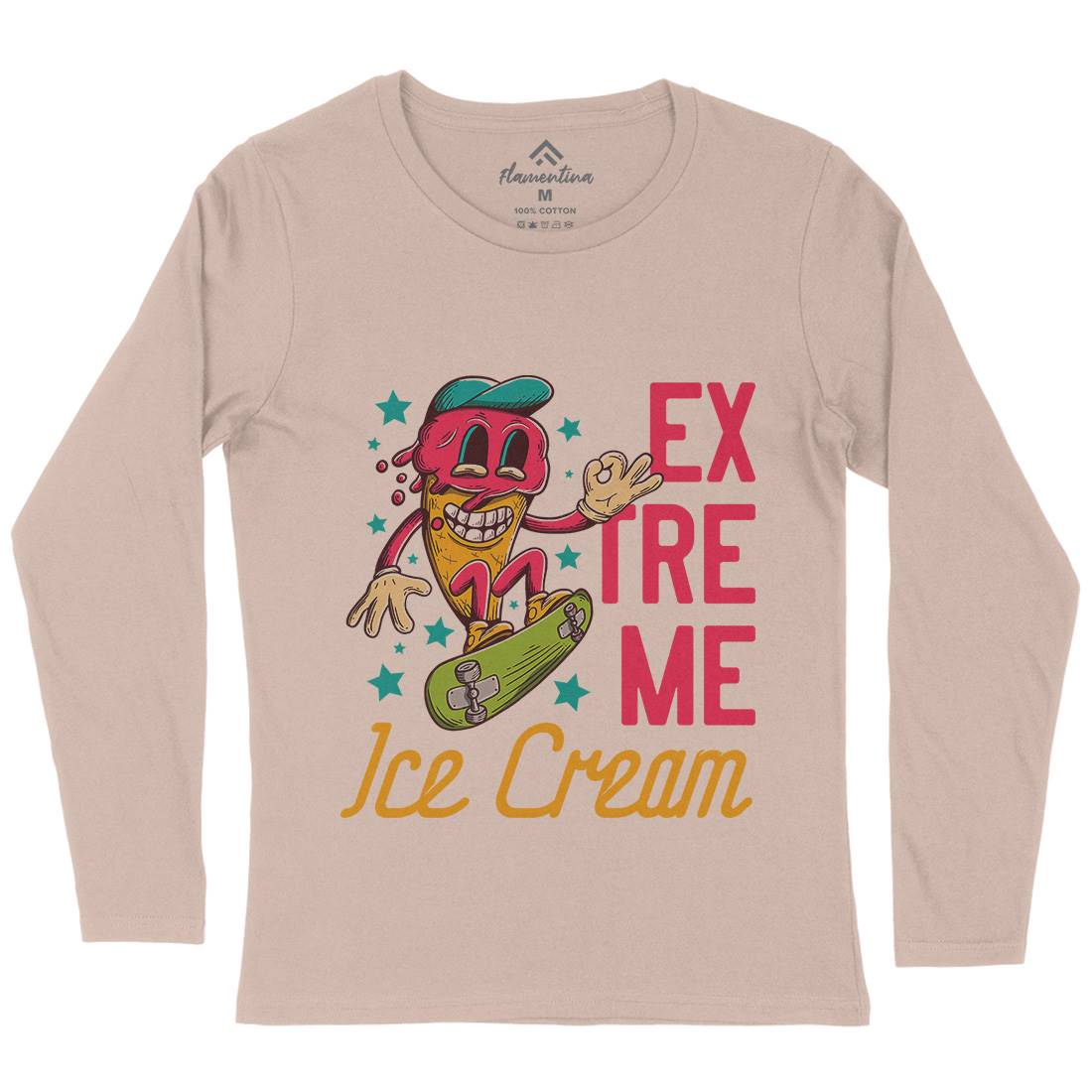 Extreme Ice Cream Womens Long Sleeve T-Shirt Food D932