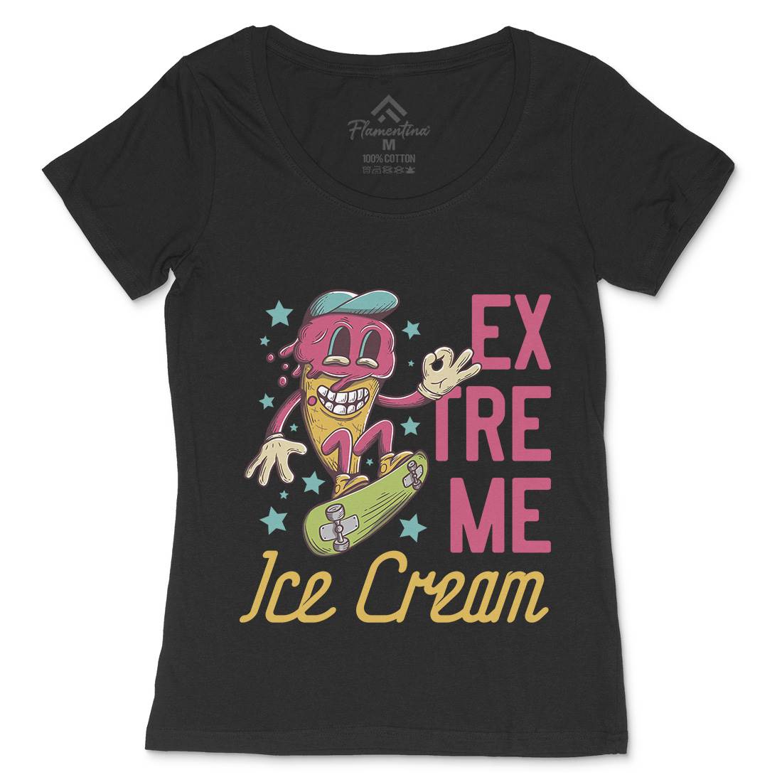Extreme Ice Cream Womens Scoop Neck T-Shirt Food D932