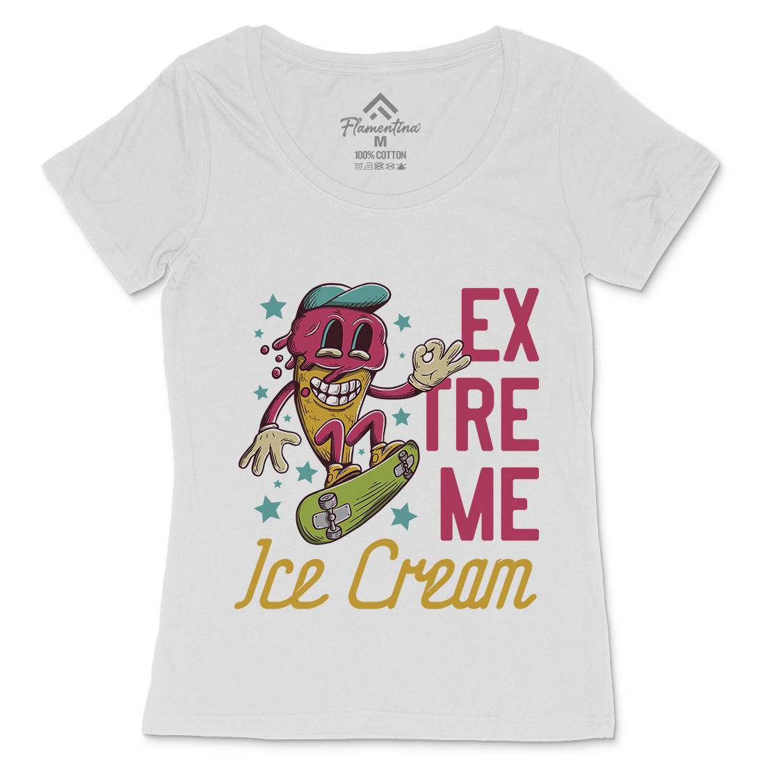 Extreme Ice Cream Womens Scoop Neck T-Shirt Food D932