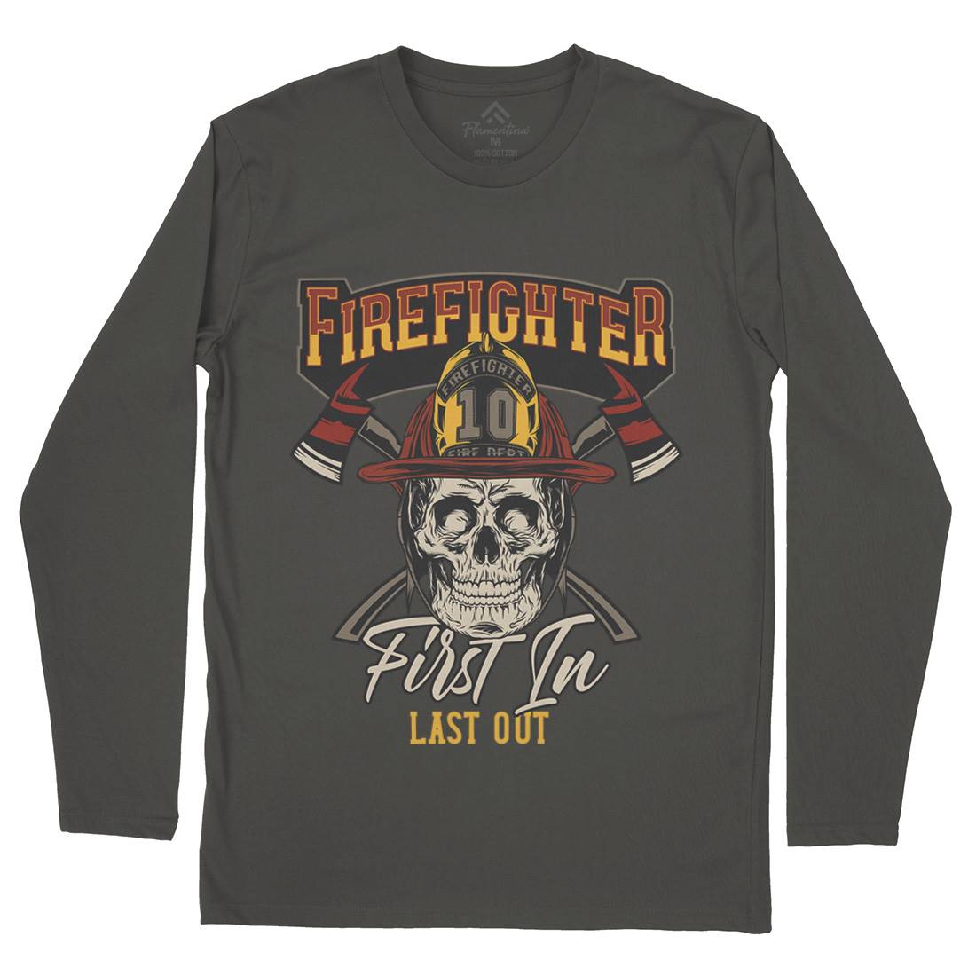 First In Last Out Mens Long Sleeve T-Shirt Firefighters D933