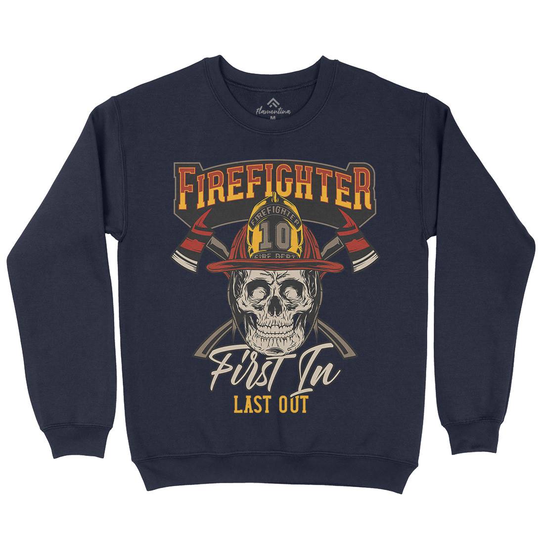 First In Last Out Kids Crew Neck Sweatshirt Firefighters D933