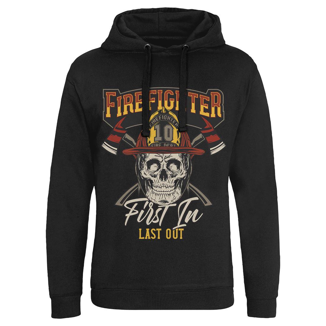 First In Last Out Mens Hoodie Without Pocket Firefighters D933
