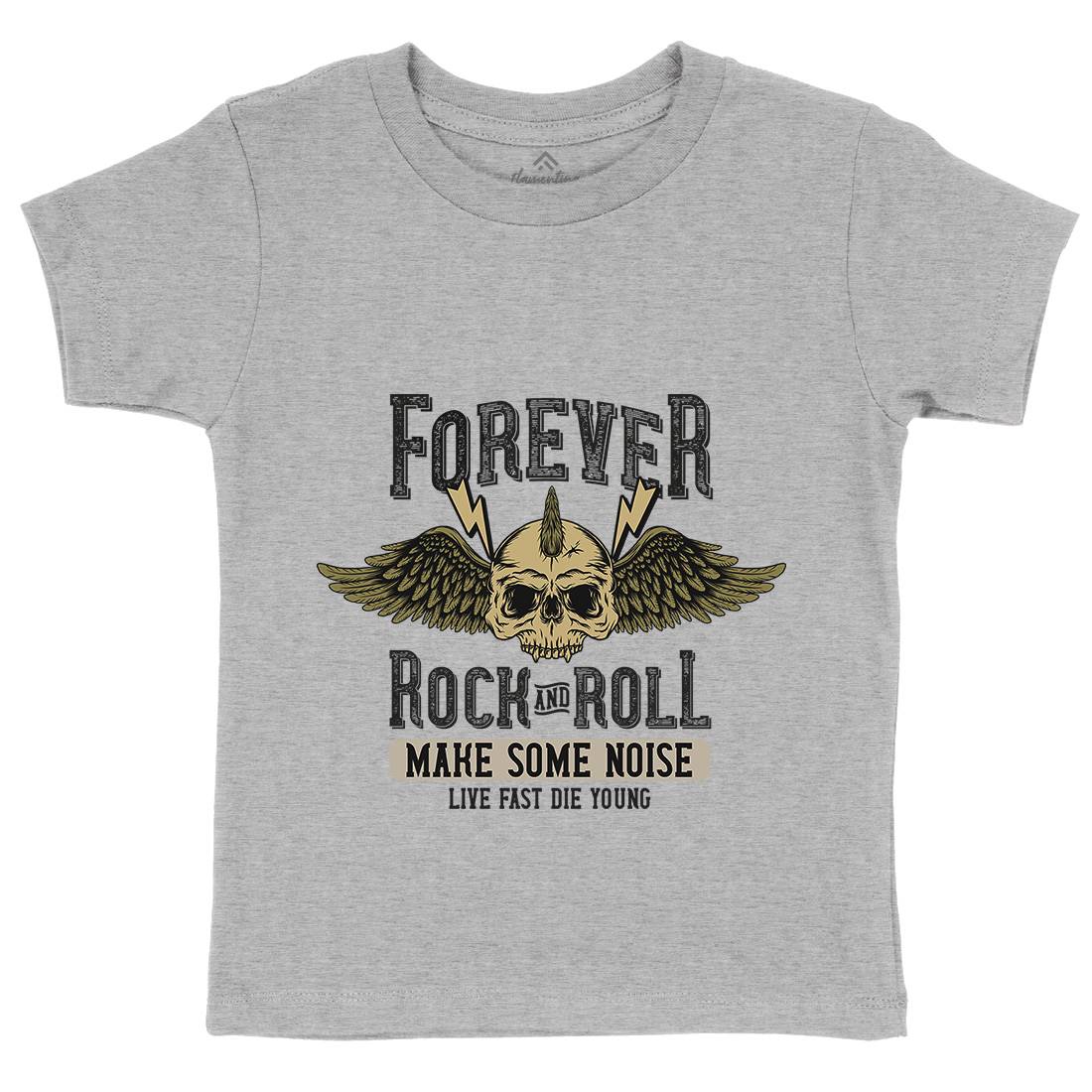 Forever Rock And Roll Kids Organic Crew Neck T-Shirt Music D934
