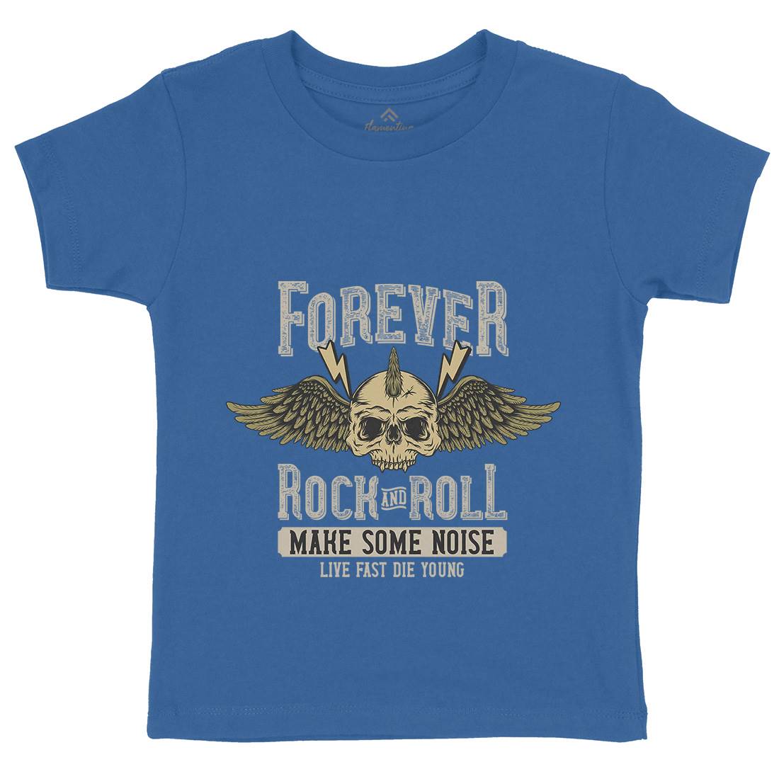 Forever Rock And Roll Kids Crew Neck T-Shirt Music D934