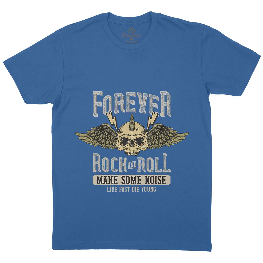 Forever Rock And Roll Mens Crew Neck T-Shirt Music D934
