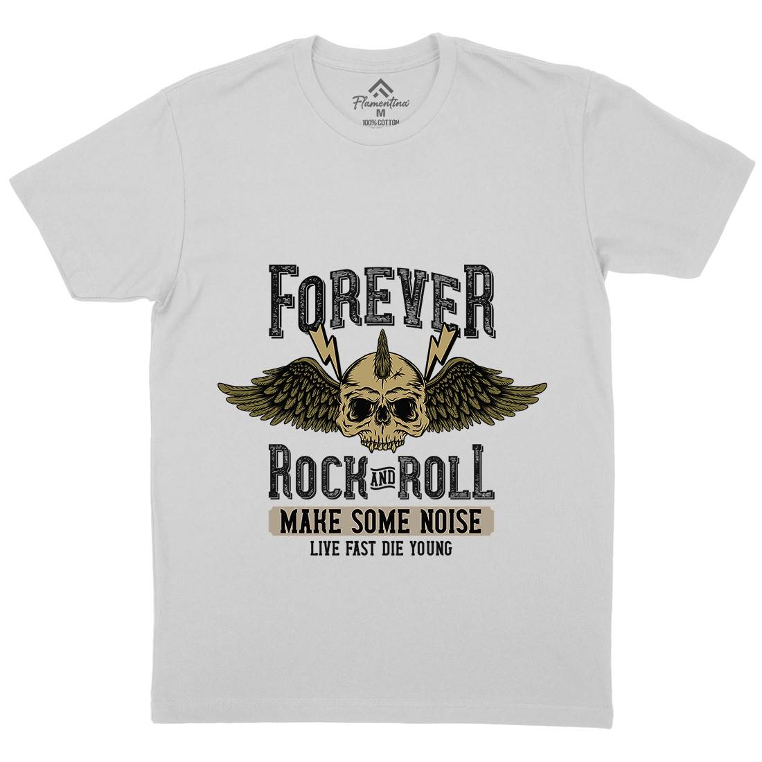 Forever Rock And Roll Mens Crew Neck T-Shirt Music D934