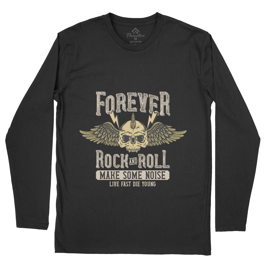 Forever Rock And Roll Mens Long Sleeve T-Shirt Music D934