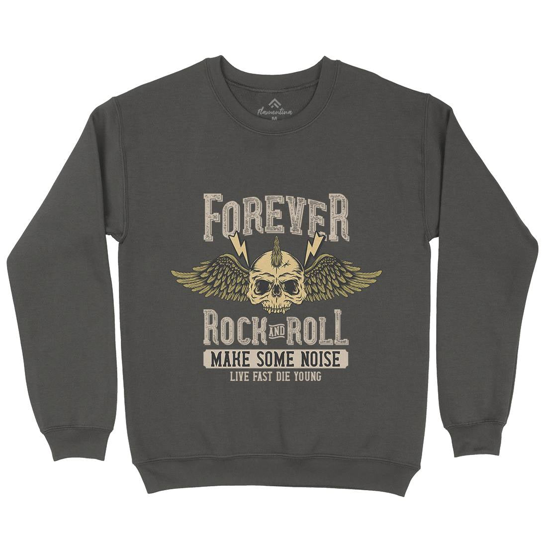 Forever Rock And Roll Kids Crew Neck Sweatshirt Music D934