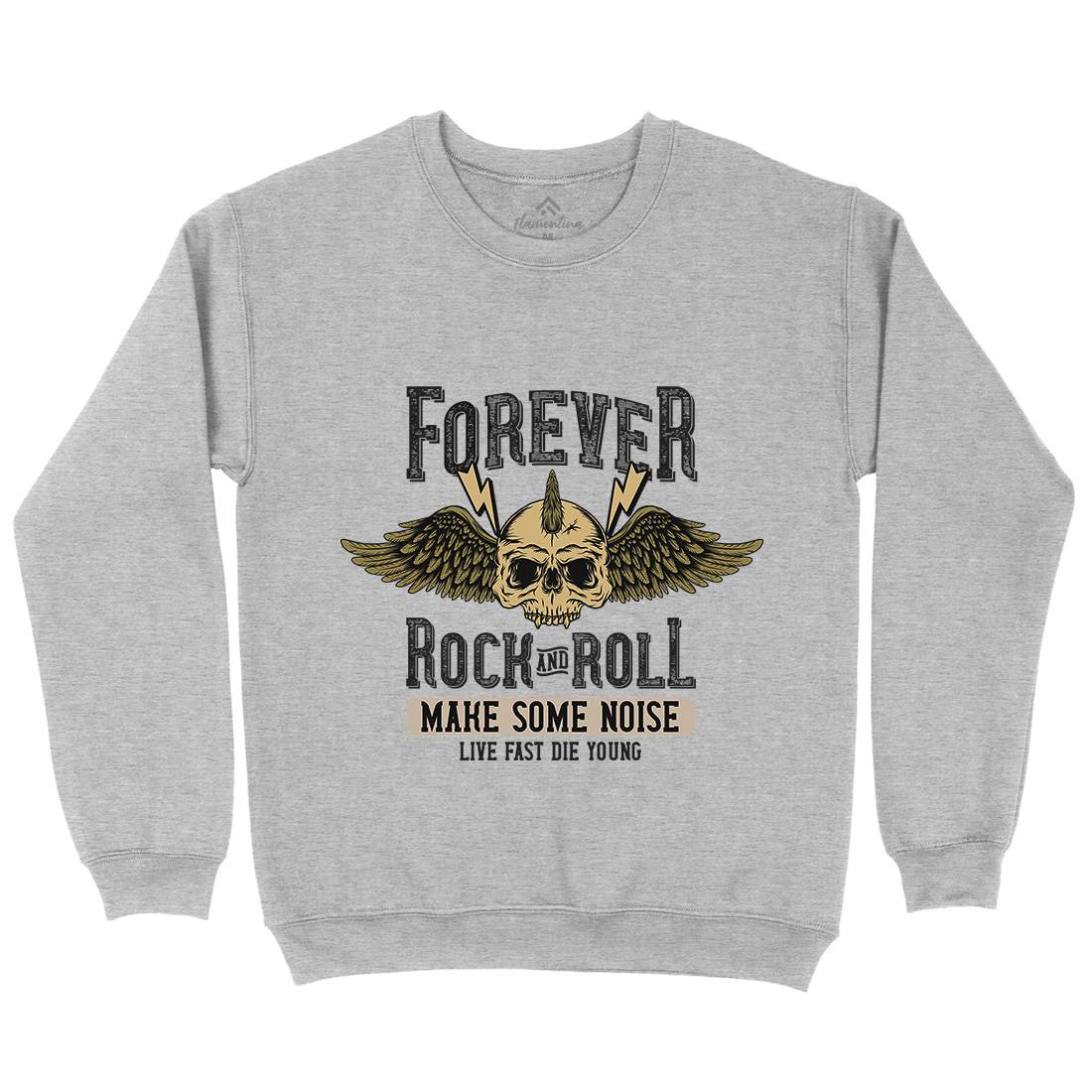 Forever Rock And Roll Mens Crew Neck Sweatshirt Music D934