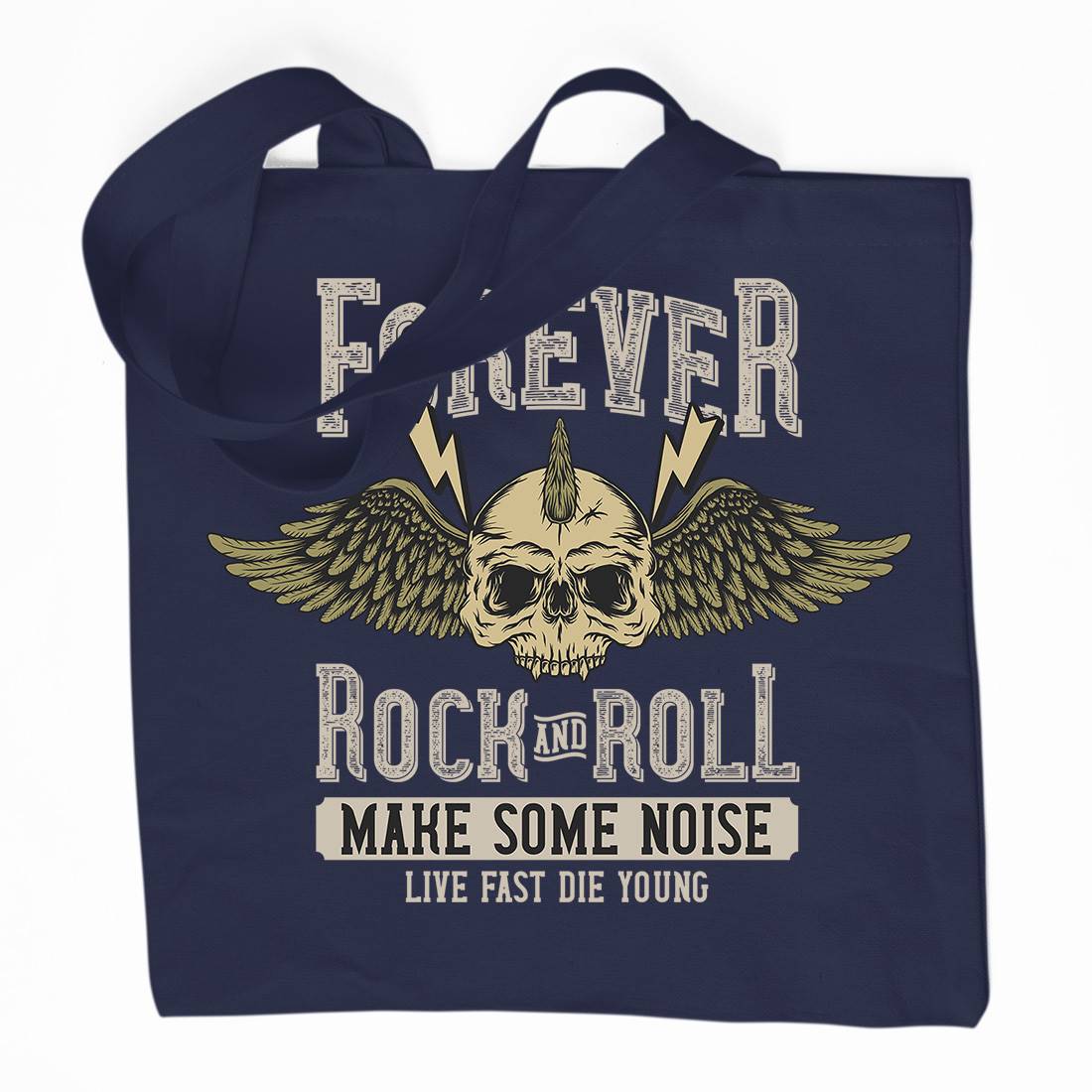 Forever Rock And Roll Organic Premium Cotton Tote Bag Music D934
