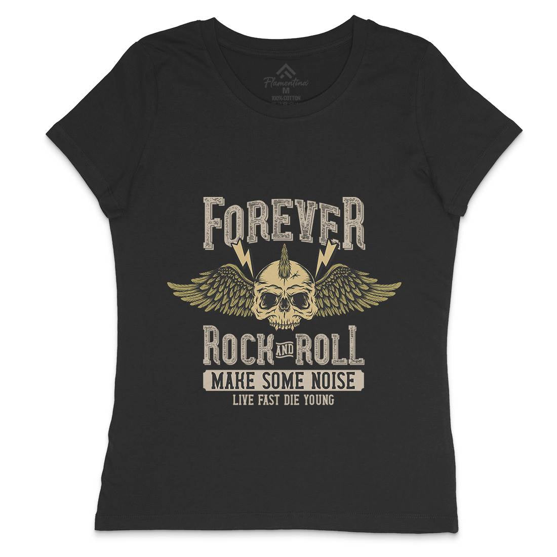 Forever Rock And Roll Womens Crew Neck T-Shirt Music D934
