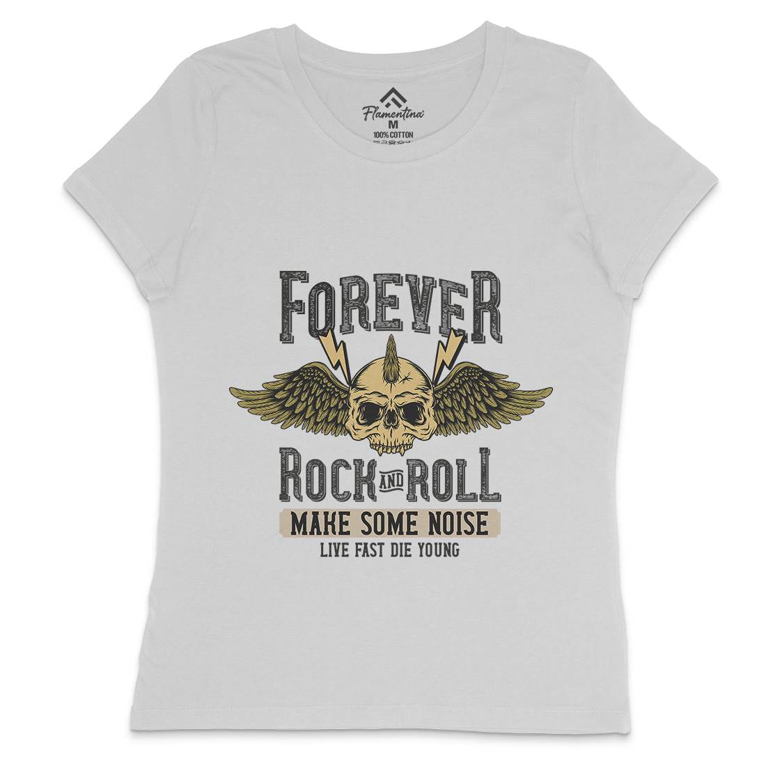 Forever Rock And Roll Womens Crew Neck T-Shirt Music D934