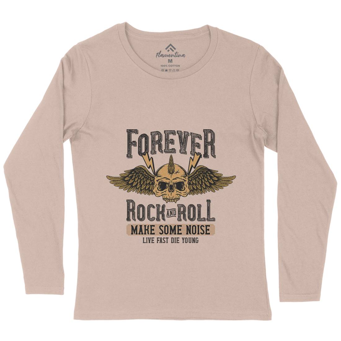 Forever Rock And Roll Womens Long Sleeve T-Shirt Music D934