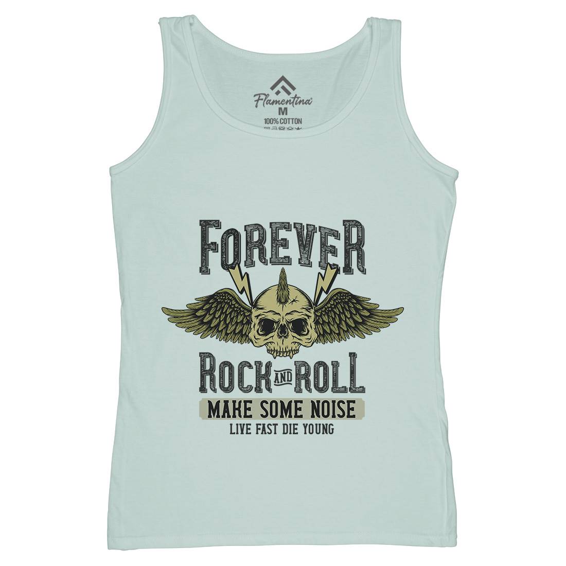 Forever Rock And Roll Womens Organic Tank Top Vest Music D934