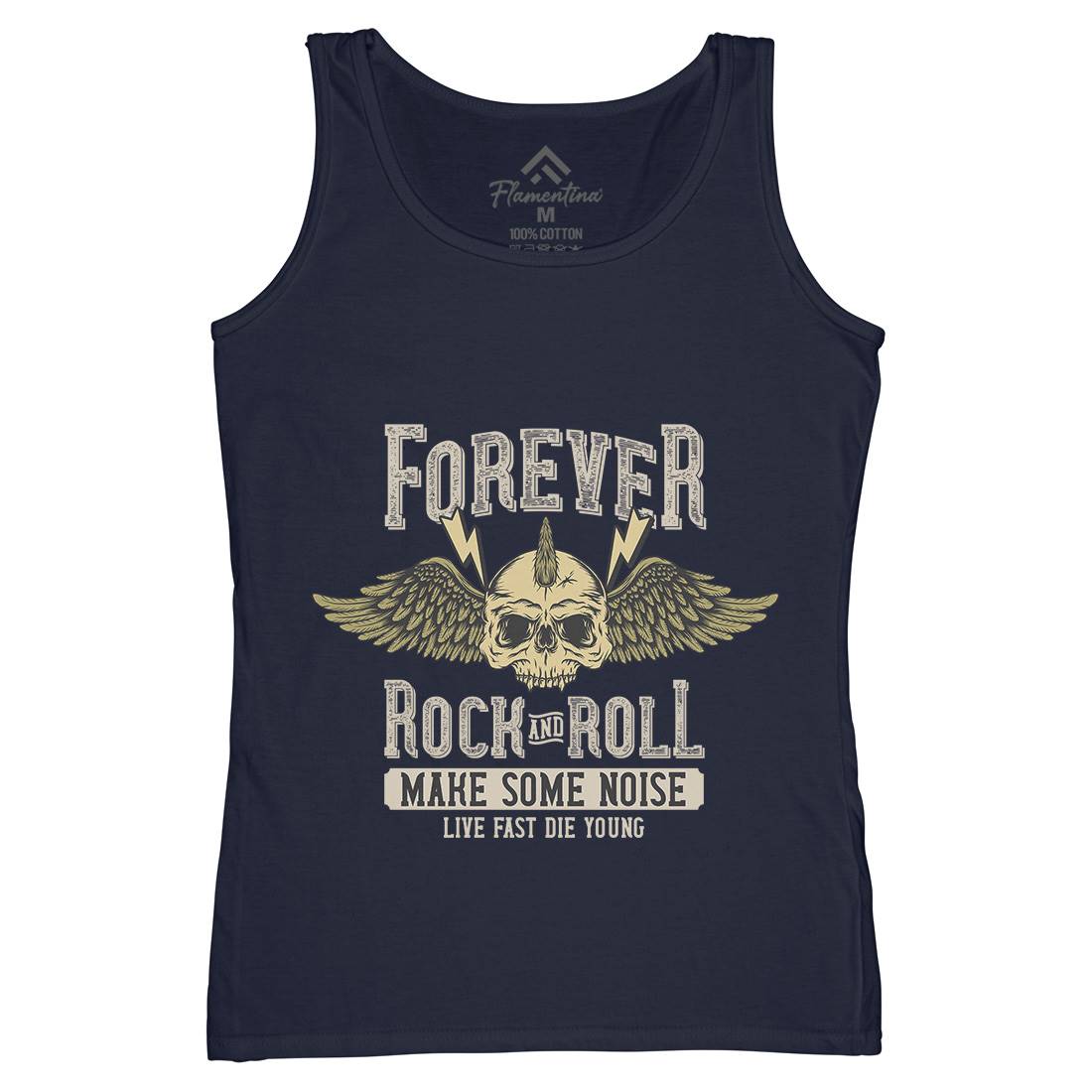 Forever Rock And Roll Womens Organic Tank Top Vest Music D934