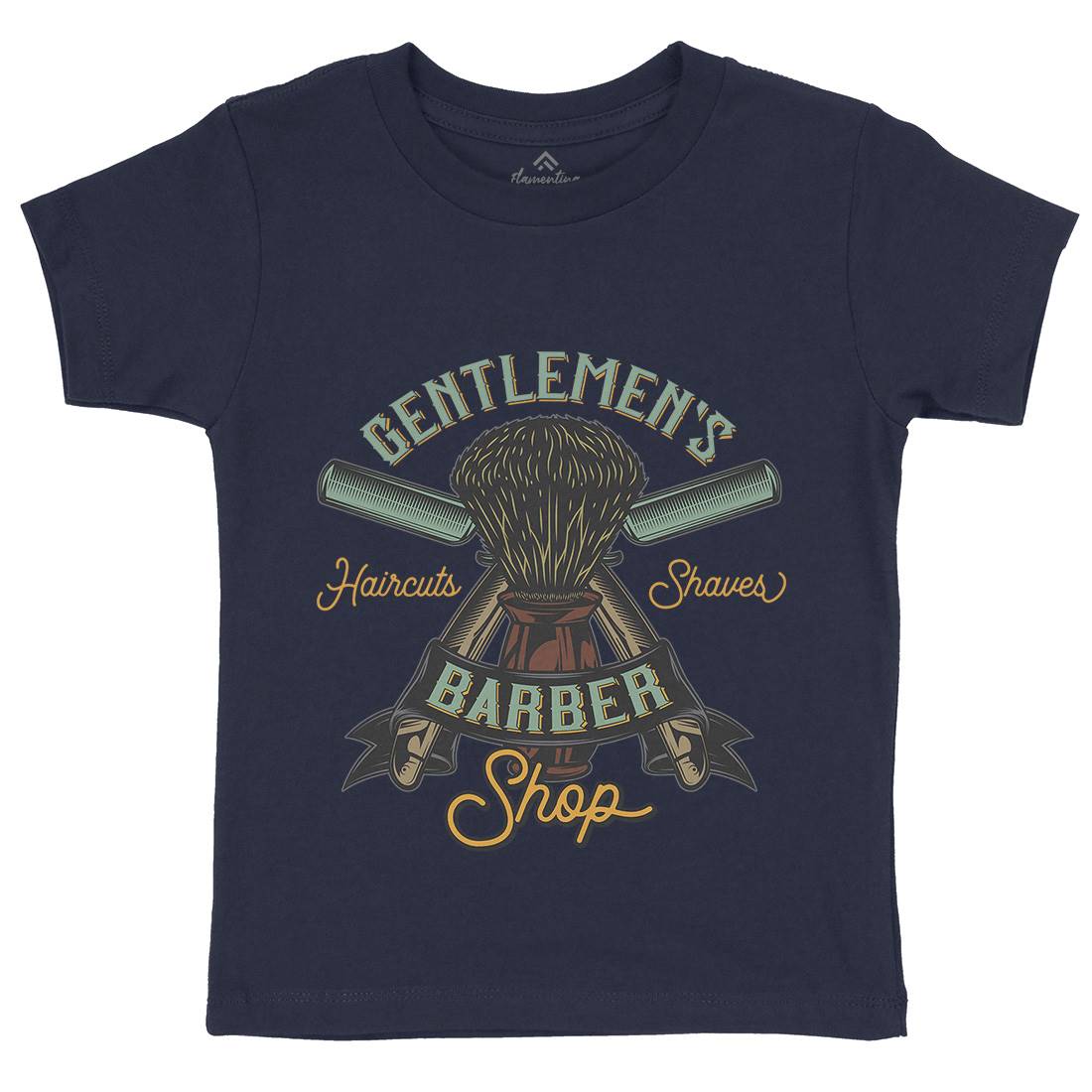 Gentlemens Shop Kids Crew Neck T-Shirt Barber D935