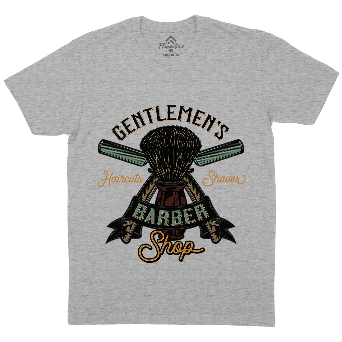 Gentlemens Shop Mens Crew Neck T-Shirt Barber D935
