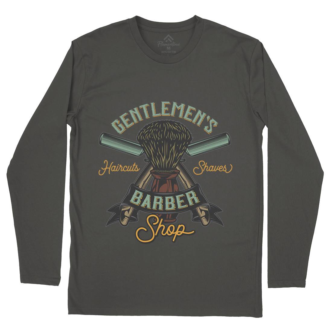 Gentlemens Shop Mens Long Sleeve T-Shirt Barber D935