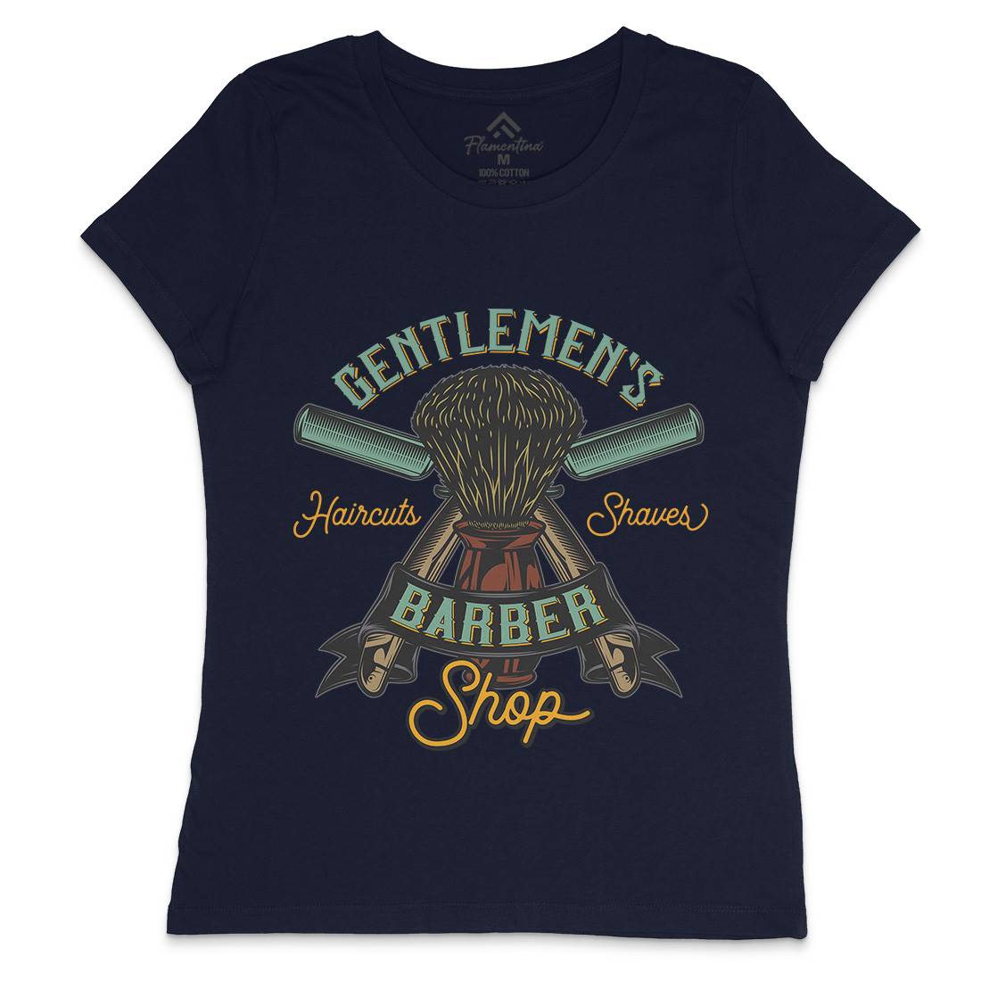 Gentlemens Shop Womens Crew Neck T-Shirt Barber D935