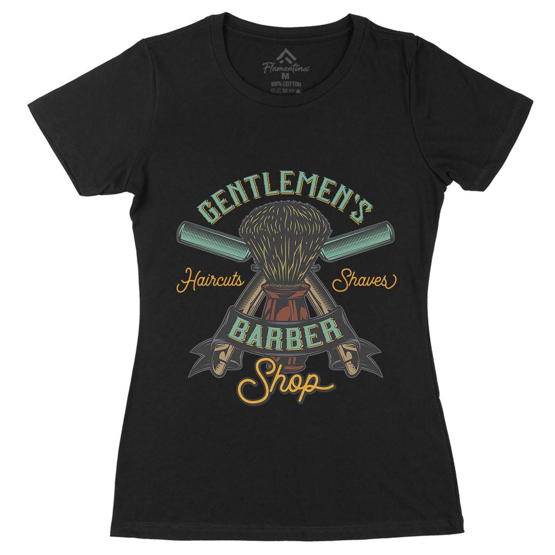 Gentlemens Shop Womens Organic Crew Neck T-Shirt Barber D935