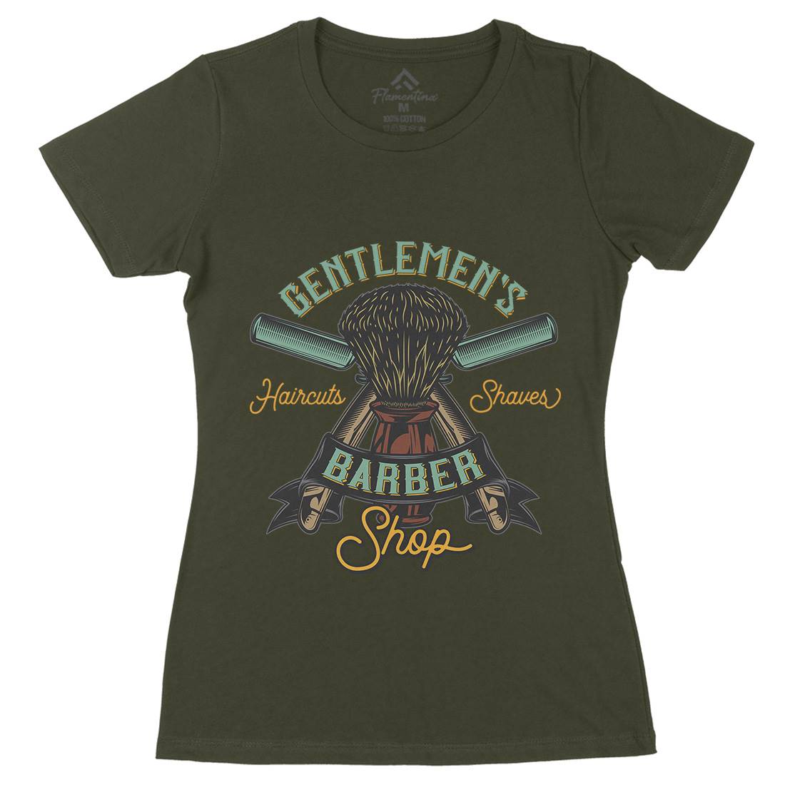 Gentlemens Shop Womens Organic Crew Neck T-Shirt Barber D935