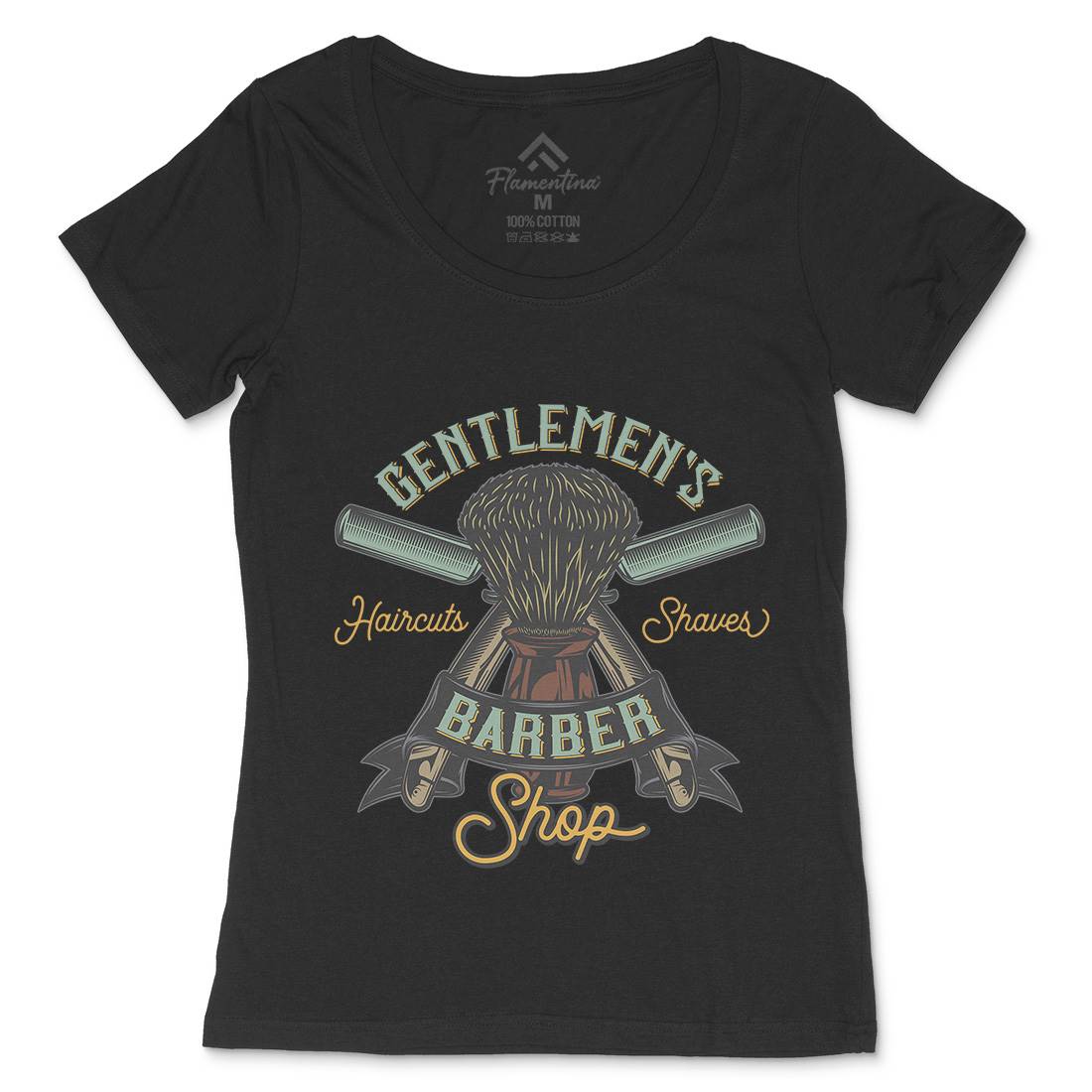 Gentlemens Shop Womens Scoop Neck T-Shirt Barber D935