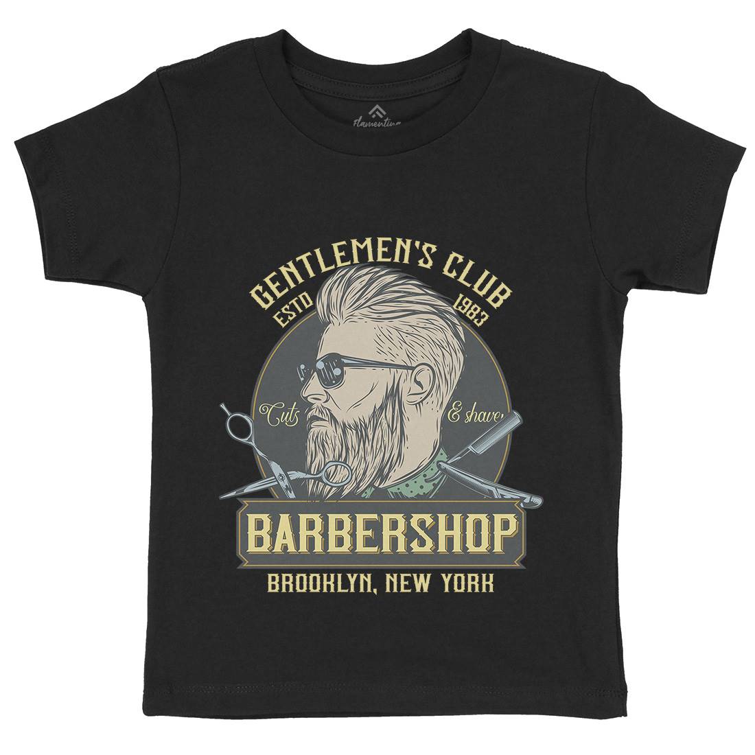 Gentlemens Club Kids Organic Crew Neck T-Shirt Barber D936