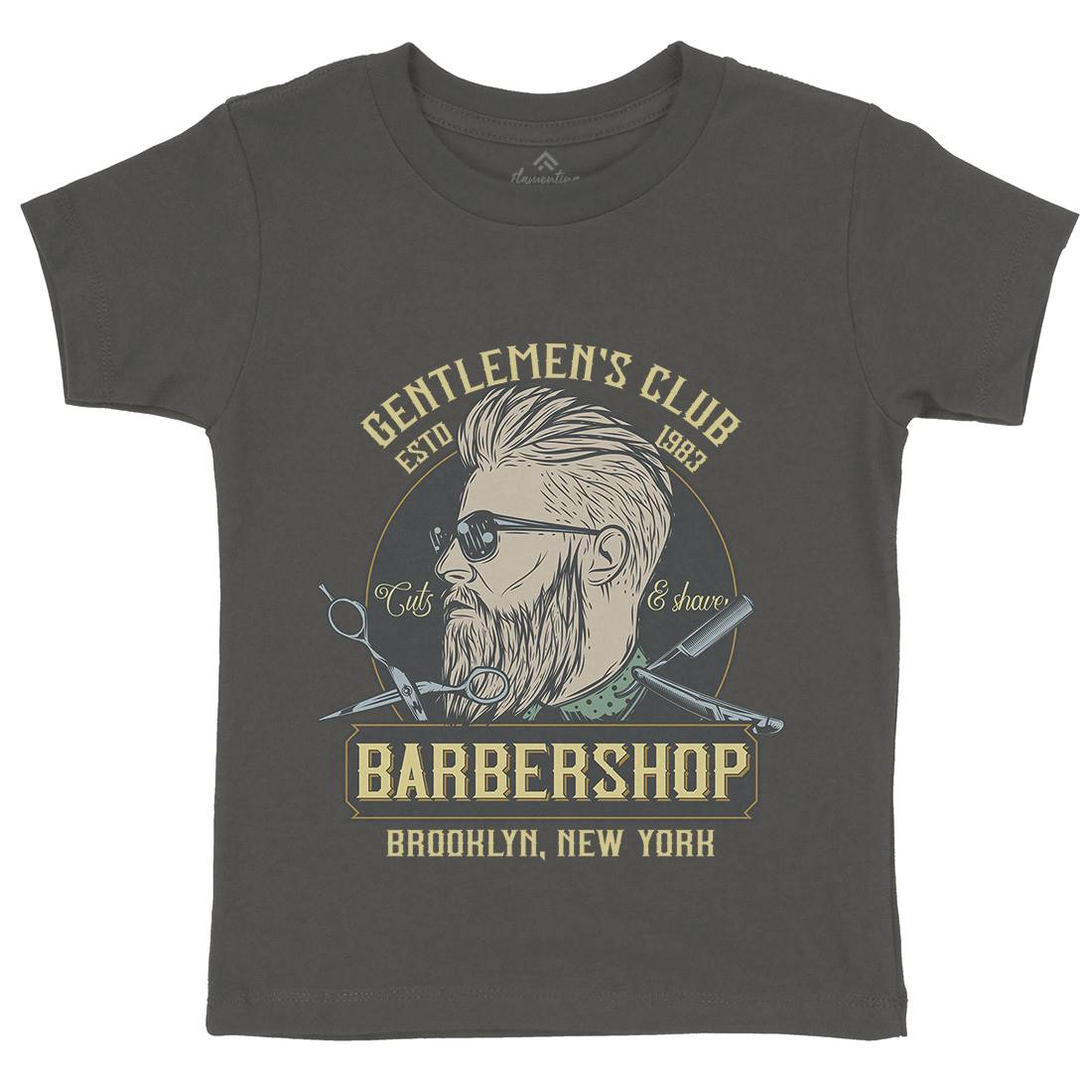 Gentlemens Club Kids Crew Neck T-Shirt Barber D936